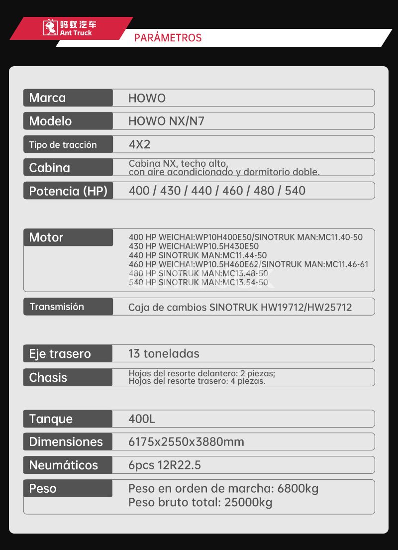 Camión Tractor Sinotruk HOWO NX 4X2